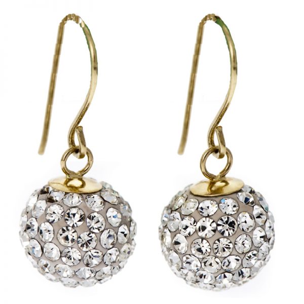 9ct gold crystal balls earrings - Essjai